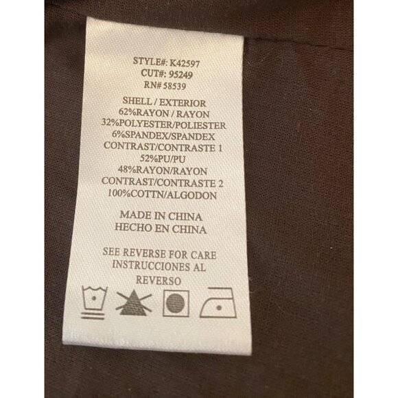 Kut from Kloth Open Front Brown Faux Leather Jacket Large - Picture 4 of 10